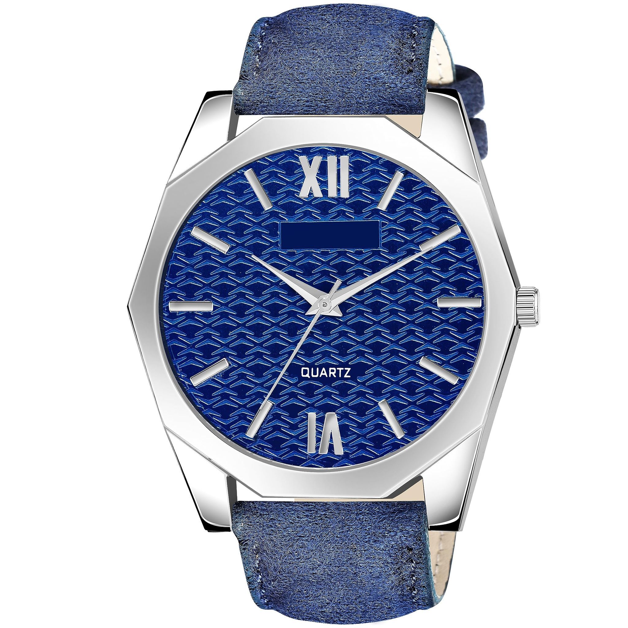 Blue 3D embossed Dial Analog Watch for Men LR86