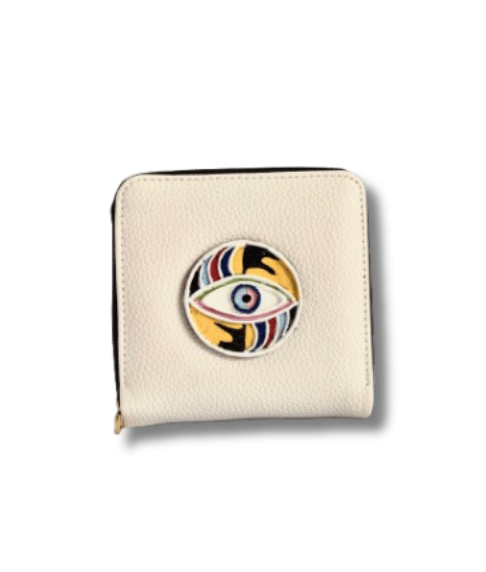 White Evil Eye Lippan Art Mini Handcrafted Wallet