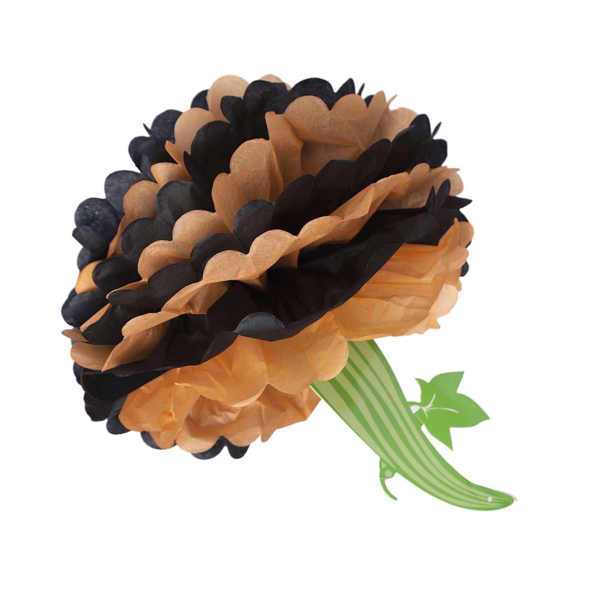 Pumpkin Shape Tissue Paper Pom Pom for Hanging Decor - 4PC