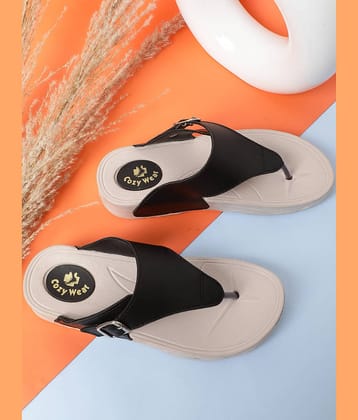 Cozy Wear Black Women's Thong Flip Flop