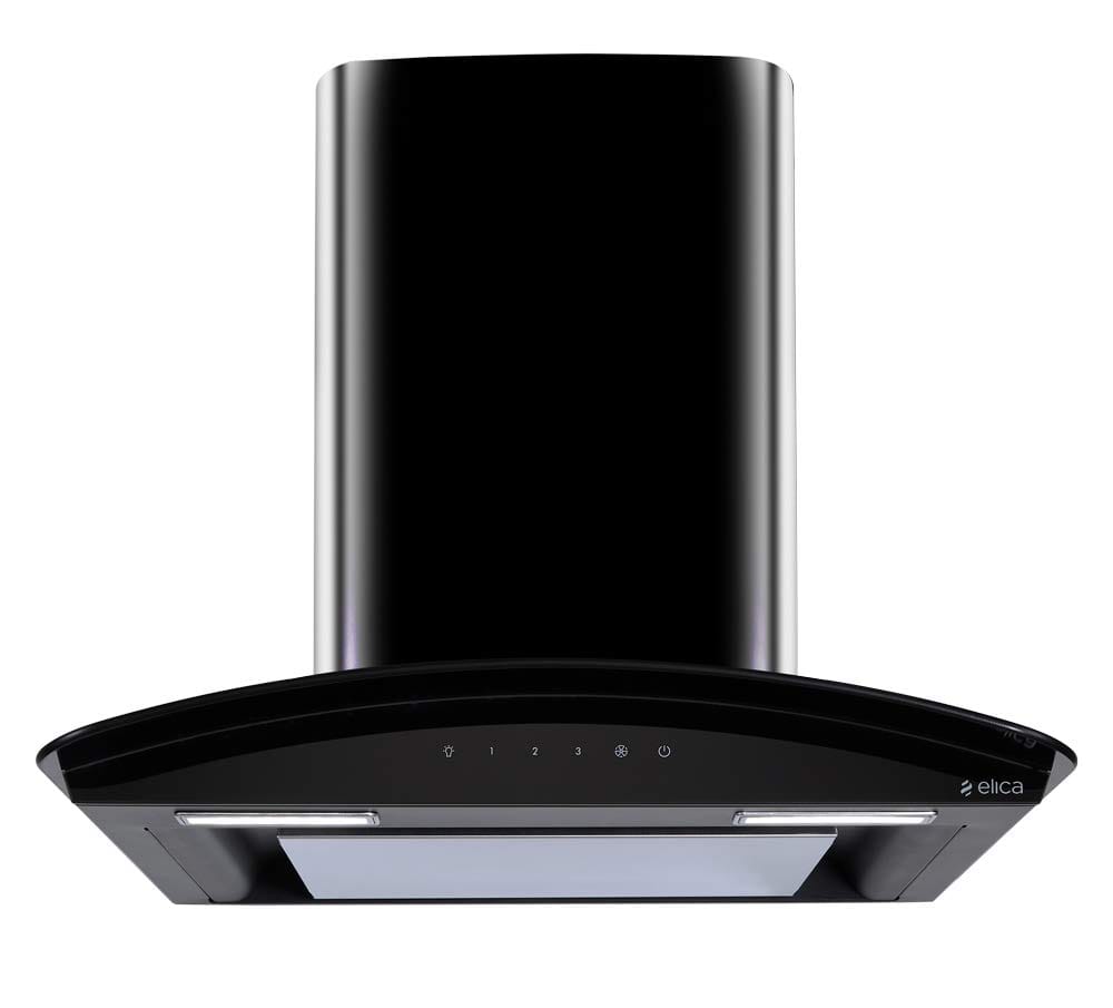 Elica Deep Silent Kitchen Chimney with EDS3 Technology (Glace EDS HE LTW 60 BK NERO T4V LED, 1 3D Filter, Touch Control, Black) Elica Deep Silent Kitchen Chimney with EDS3 Technology (Glace EDS HE LTW 60 BK NERO T4V LED, 1 3D Filter, Touch Control, Black