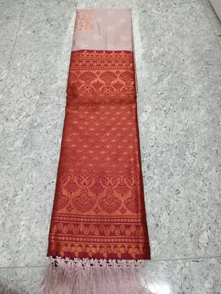 Elegant Sheepan Silk Saree with Gold Border