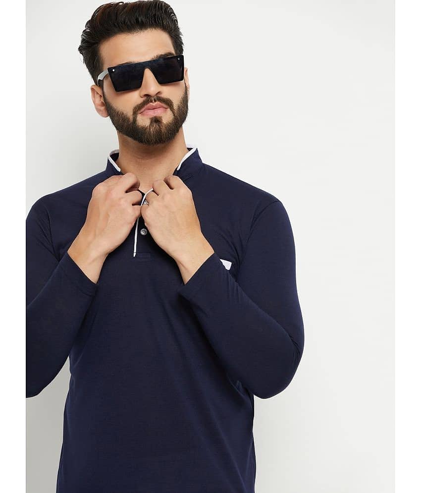 ZEBULUN Pack of 1 Cotton Blend Regular Fit Men's T-Shirt ( Navy Blue )