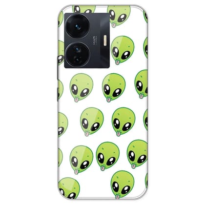 Alien - Clear Printed Silicone Case For iQOO Models-iQOO Z6 Pro