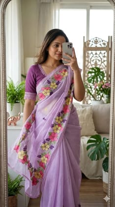 New ArrivalsFabric :- Premium kota with floral embroidery Work in full saree with crosio lace border  blouse