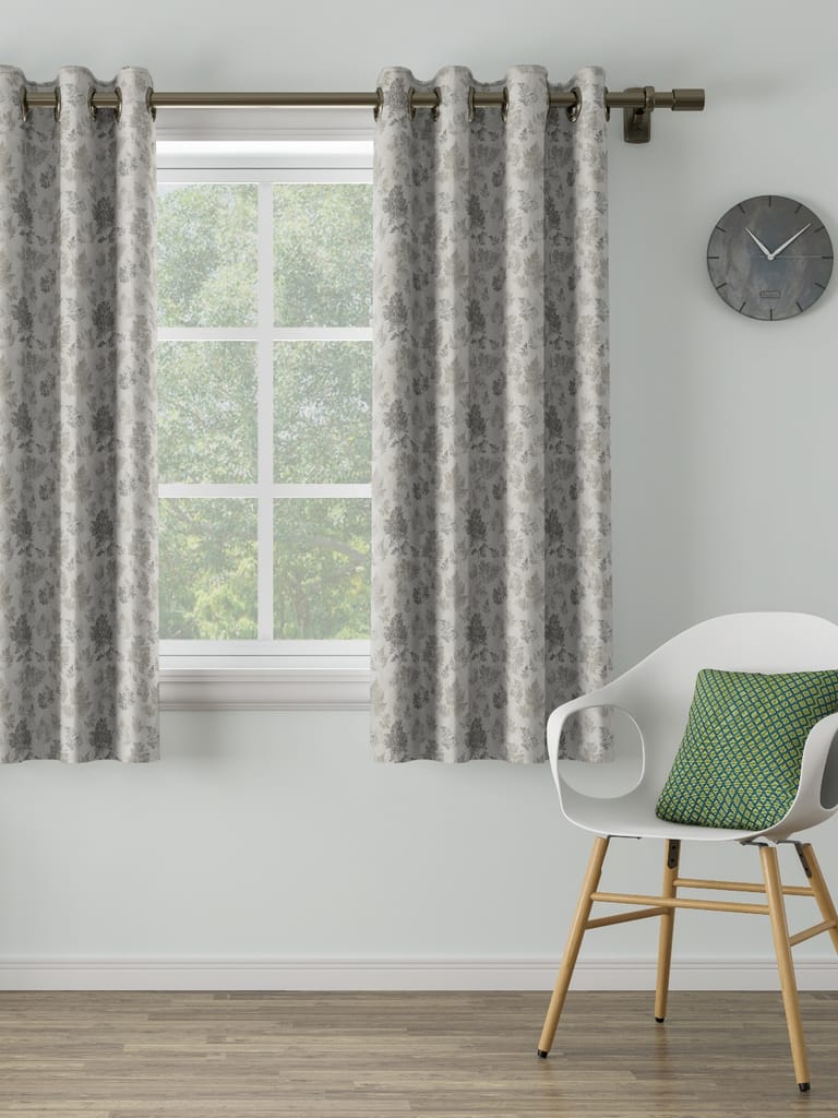 DDecor 100% Polyester 5 FT Window Curtain (135 CM X 160 CM) | Plain Printed | Premium Fabric | Perfect for Bedroom & Living Room Use | - Blue