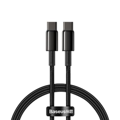 Baseus Tungsten Gold Fast Charging Data Cable Type-C To Type-C 100W 1M/2M Black (CATWJ-01)-1m