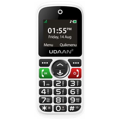 Easyfone Udaan2 1.8 Display with 20+ Senior Citizen Friendly Features Like Loud Sound, Photo Speed dial, Simple menu, SOS, Incoming Call Restriction, Auto-Call Recording, Dual SIM, White