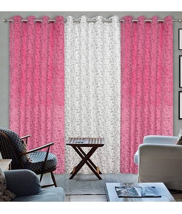 Kraftiq Homes Abstract Blackout Eyelet Curtain 9 ft ( Pack of 3 ) - Multicolor