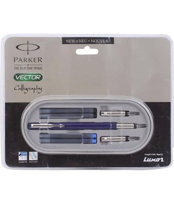 Parker Vector Standard Ct Calligraphy Fountain Pen (Blue, Black)