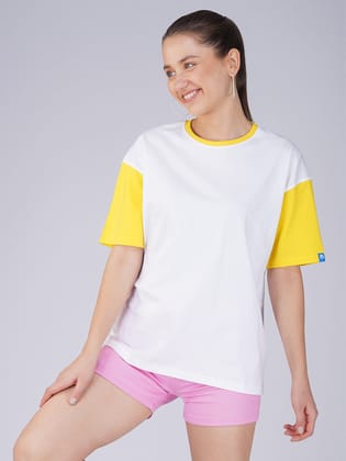 Plain Bumble White  Women Oversized T-Shirt-Bumble White / XS
