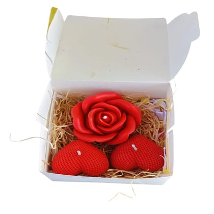 Rose Heart Candle Set - Romantic Scented Decorative Candles with Exquisite Red Rose and Heart-Shaped Designs, Ideal for Romantic Evenings, Weddings, and Anniversaries, Delightful Rose-Vanilla Fragrance
