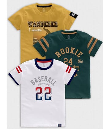CODEZ Pack of 3 Boys Cotton Blend T-Shirt ( Multicolor )