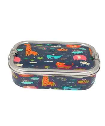 Lion Print Eco-Friendly Meenakari Steel Tiffin Box – Stylish & Durable-Lion