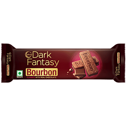 Sunfeast Dark Fantasy - Bourbon, Classic Biscuit, Made With Real Chocolate, 150 g
