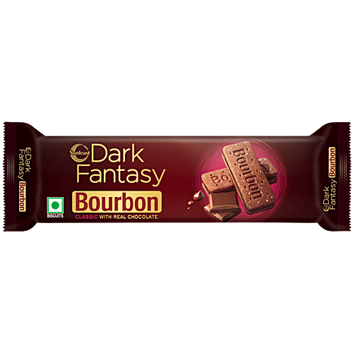 Sunfeast Dark Fantasy - Bourbon, Classic Biscuit, Made With Real Chocolate, 150 g
