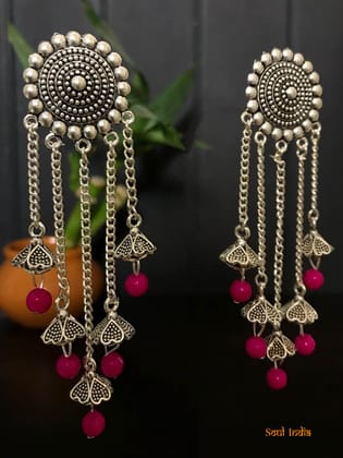 Designer Beaded Earrings- Light Blue