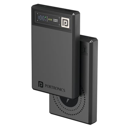 Portronics Luxcell MagClick 10k 10000 mAh 15W Magnetic Wireless Fast Charging Power Bank Premium Finish, 22.5 Wired Output Compatible with iPhone 12 & Above,Type C Smartphones, Tablets