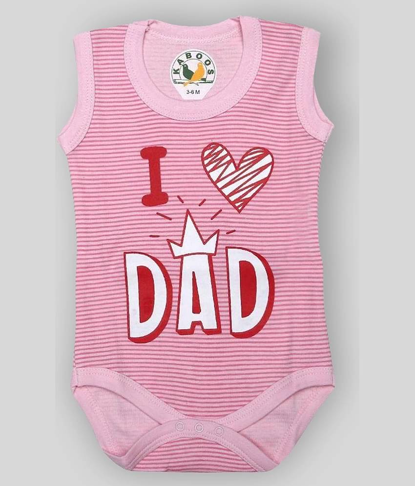 KABOOS Pack of 1 Baby Boys Cotton Bodysuit ( Pink )