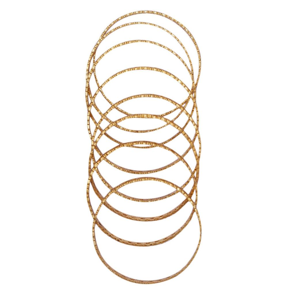 Traditional Fancy Designer Casual Party Original Hand Work Gold Plated Bangles for Women/ Womens Fashion/ Set of 8