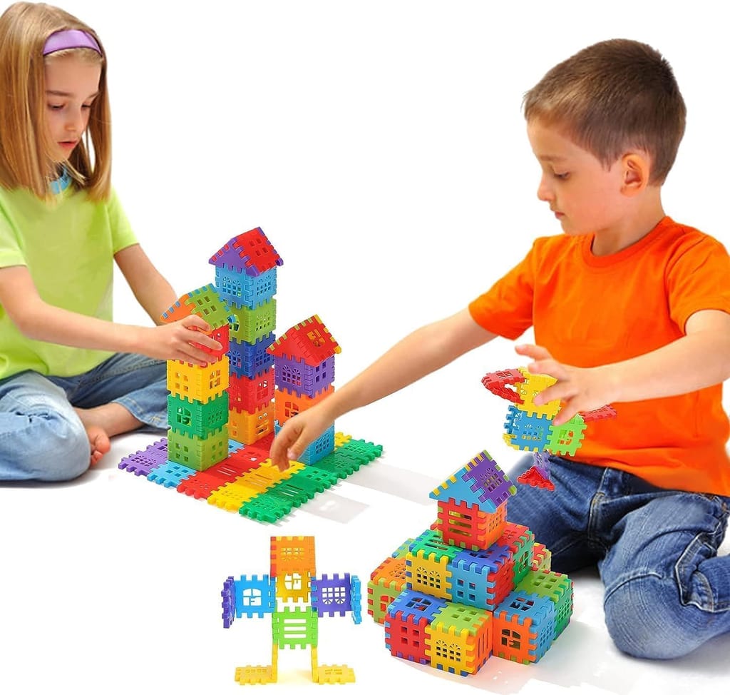 Denzcart Building Blocks Educational Toys Set - 70 PCS, Interlocking Shapes for Kids 3 Years and Up, Enhances STEM Learning, Motor Skills, and Cognitive Development, for Birthdays