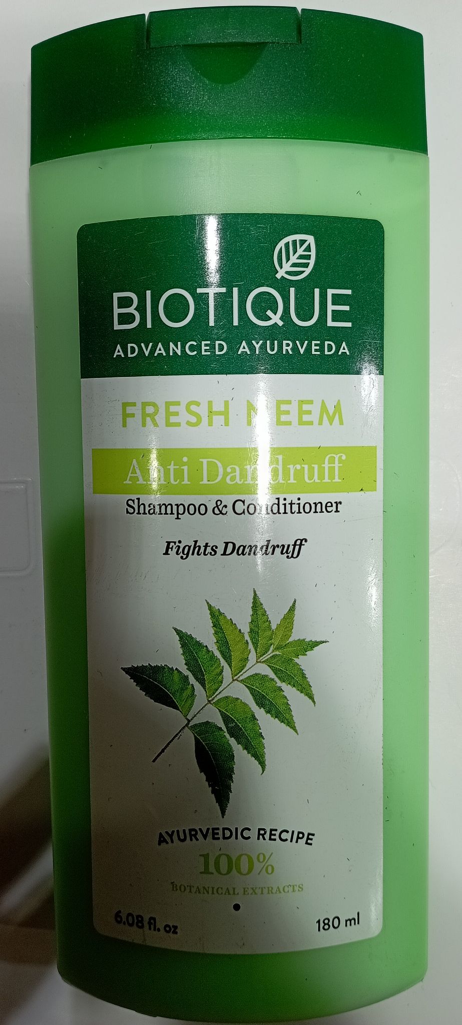 BIOTIQUE ADVANCED AYURVEDA FRESH NEEM ANTI DANDRUFF SHAMPOO CONDITIONER FIGHTS DANDRUFF 180 ML
