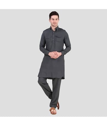 Preen Green Cotton Blend Regular Fit Men's Pathani Suit ( Pack of 1 )
