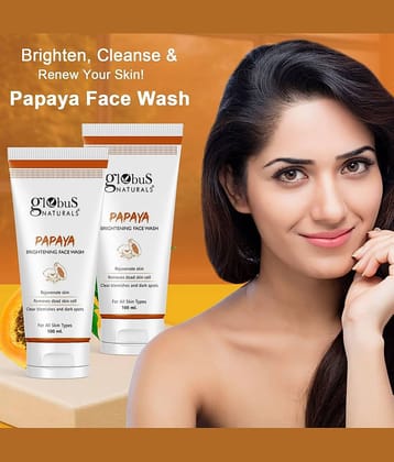 Globus Naturals Papaya Face Wash, 100gm (Pack of 2)