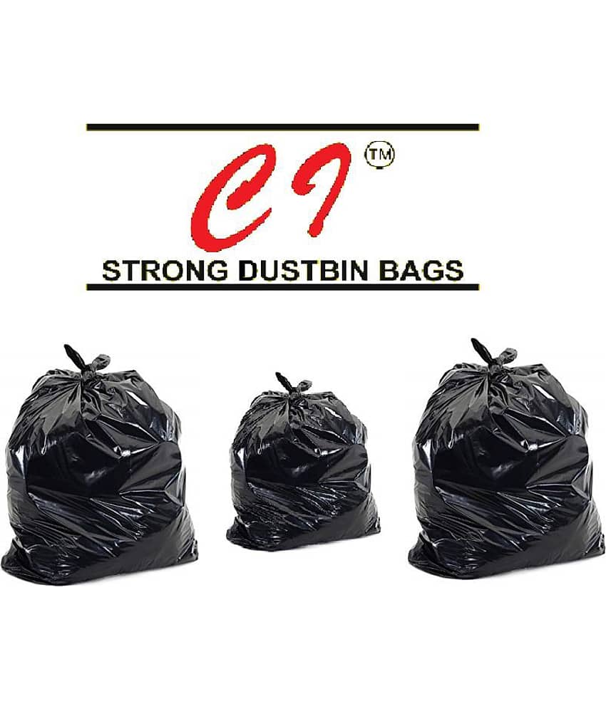 C-I - 90Pcs. Premium Medium Garbage Bags | Black 18X20 | Disposable Kitchen Garbage Trash Waste Dustbin Bags