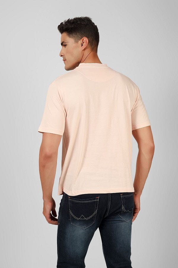 Drop Shoulder Crew Neck Tee High Rib Collar - Made in BCI Cotton Large / Aqua Blue