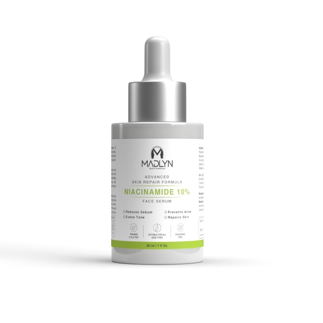 MADLYN BEAUTY REDEFINED 10% Niacinamide Face Serum for Acne Marks, Blemishes & Oil Balancing | Controls Excess Oil, Quick Absorbing | Skin Clarifying Anti Acne Serum for Oily & Acne Prone Ski