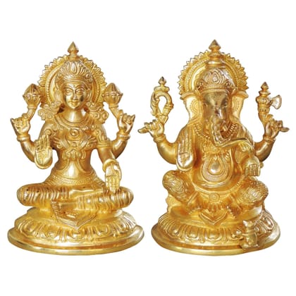 Brass Laxmi Ganesh Pair Statue | Premium Diwali Puja God Idol, Height : 7 Inch (BSMAS1025) Brass Laxmi Ganesh Pair Statue | Premium Diwali Puja God Idol, Height : 7 Inch (BSMAS1025)