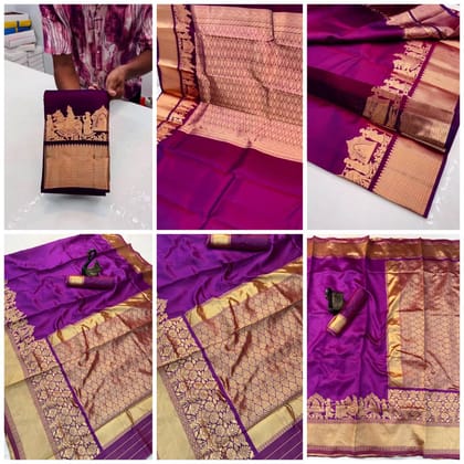Purple Lichi Silk Saree