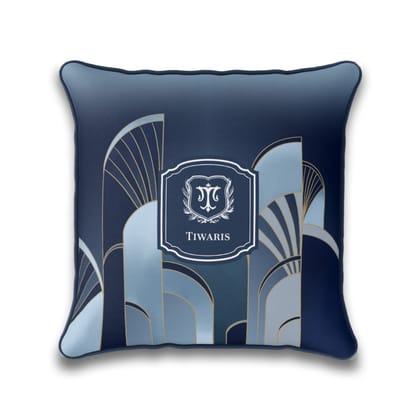 Deco Symmetra Cushion Cover-Navy / 18" / Velvet