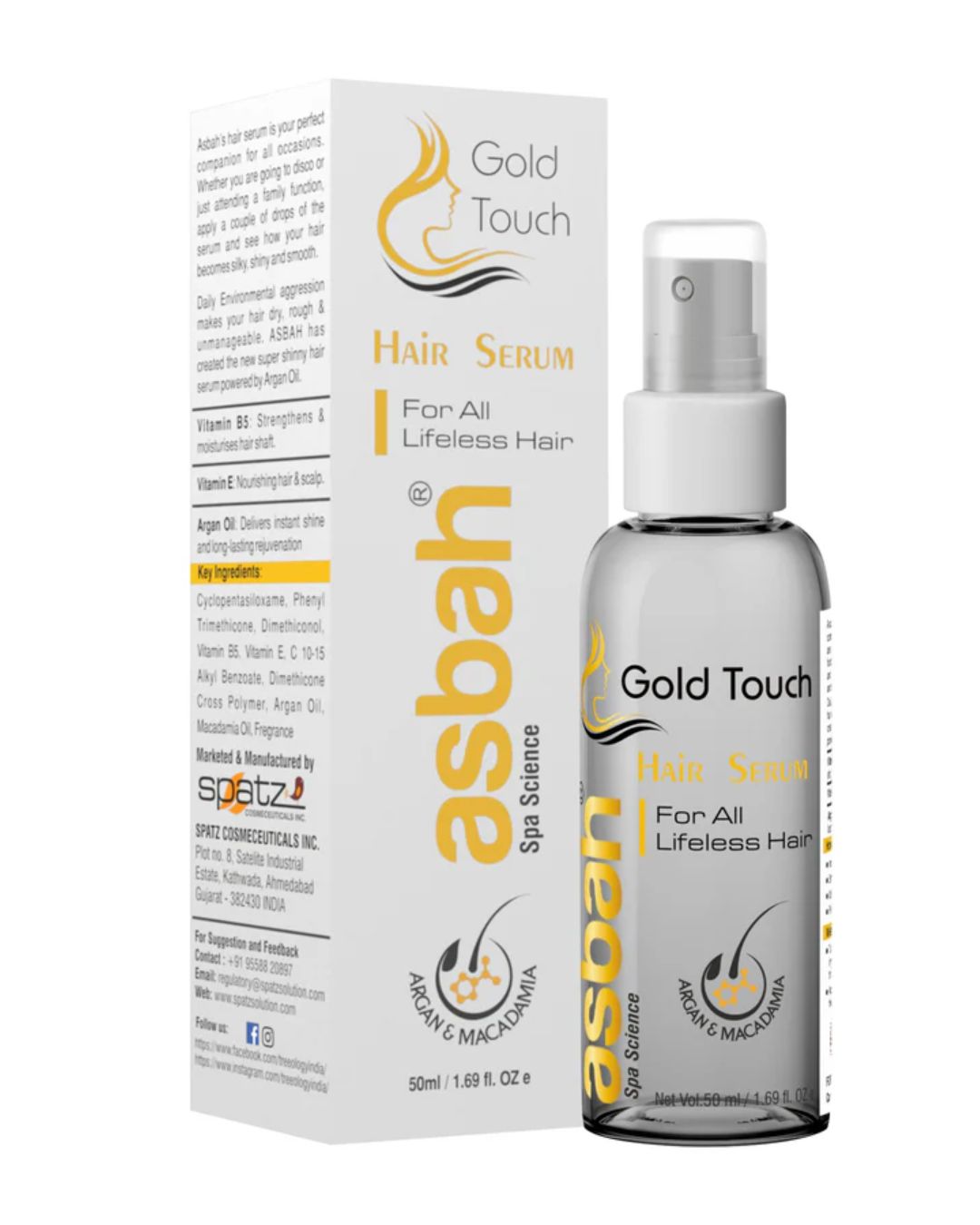Asbah Gold Touch Hair Serum for Smooth Soft Shiny Hair Daily
