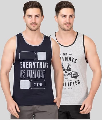 Looks United Pack of 2 Cotton Sleeveless vest For Men ( Multi )