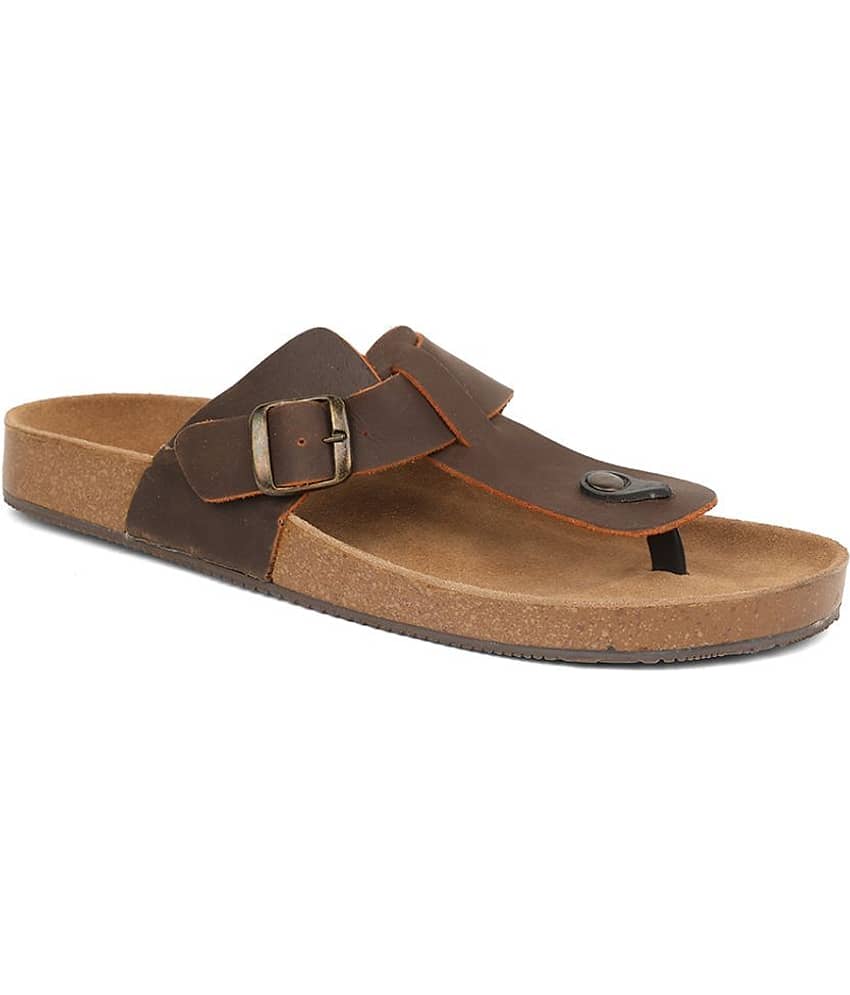 Bata Brown Men's Thong Flip Flop