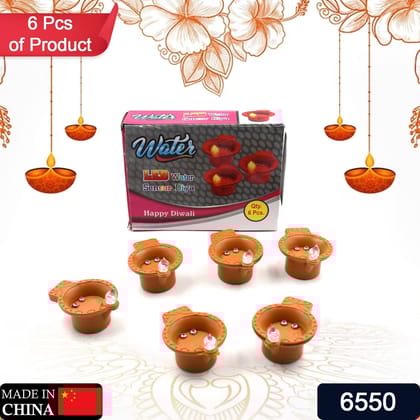 Water Sensor Diyas for Diwali Decoration | Diyas for Home Decoration| Diwali Decoration Items for Home Decor Diyas | Diwali LED Diyas Candle with Water Sensing Technology E-Diya, Diwali (6Pc Set)