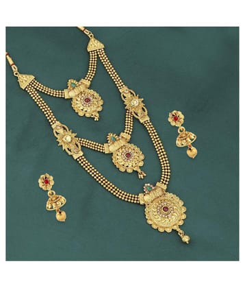 Silver Shine Traditional Gold Choker Set For Women And Girl - Golden