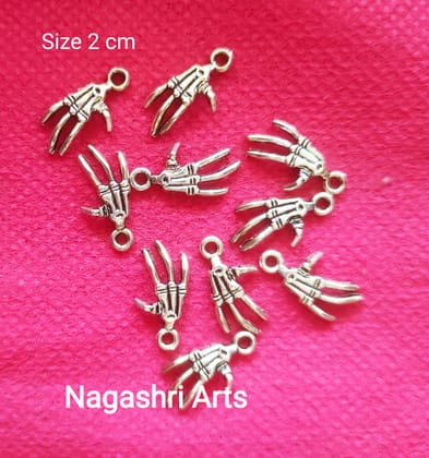 Brand Zero Metal Charms - Skull Hands Charms Pack of 10 Pcs