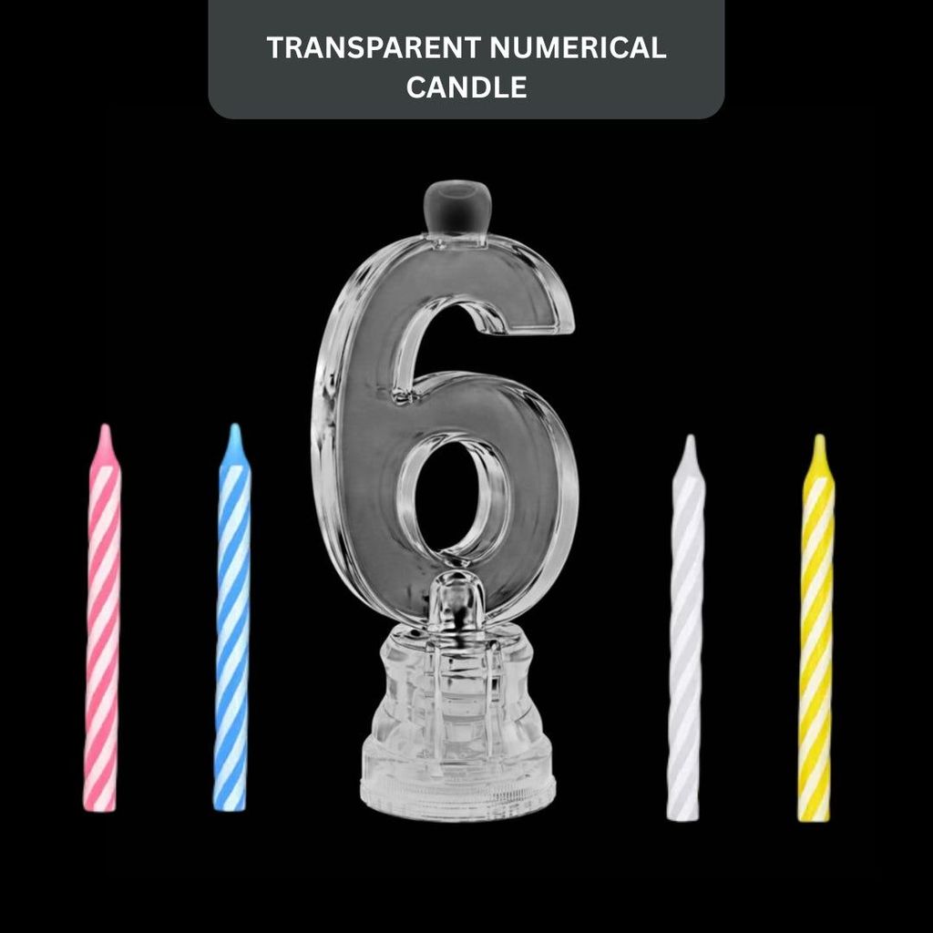 Transparent Candle No. 6 - Party and Festive Needs | Buy online on ZillyBuy