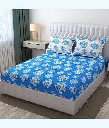 Apala Microfiber 1 Double King Bedsheet with 2 Pillow Covers ( Light Blue )