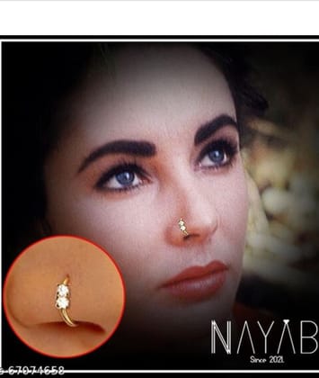 Diamond Nose Pin Double Diamond Nose Pin for Women And Girl