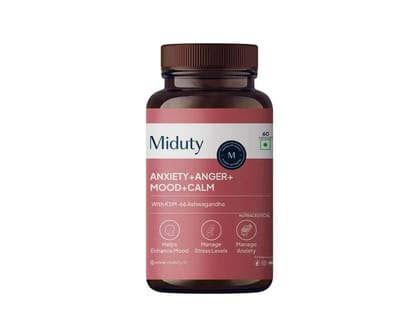 Miduty Anxiety + Anger + Mood + Calm,  60 capsules