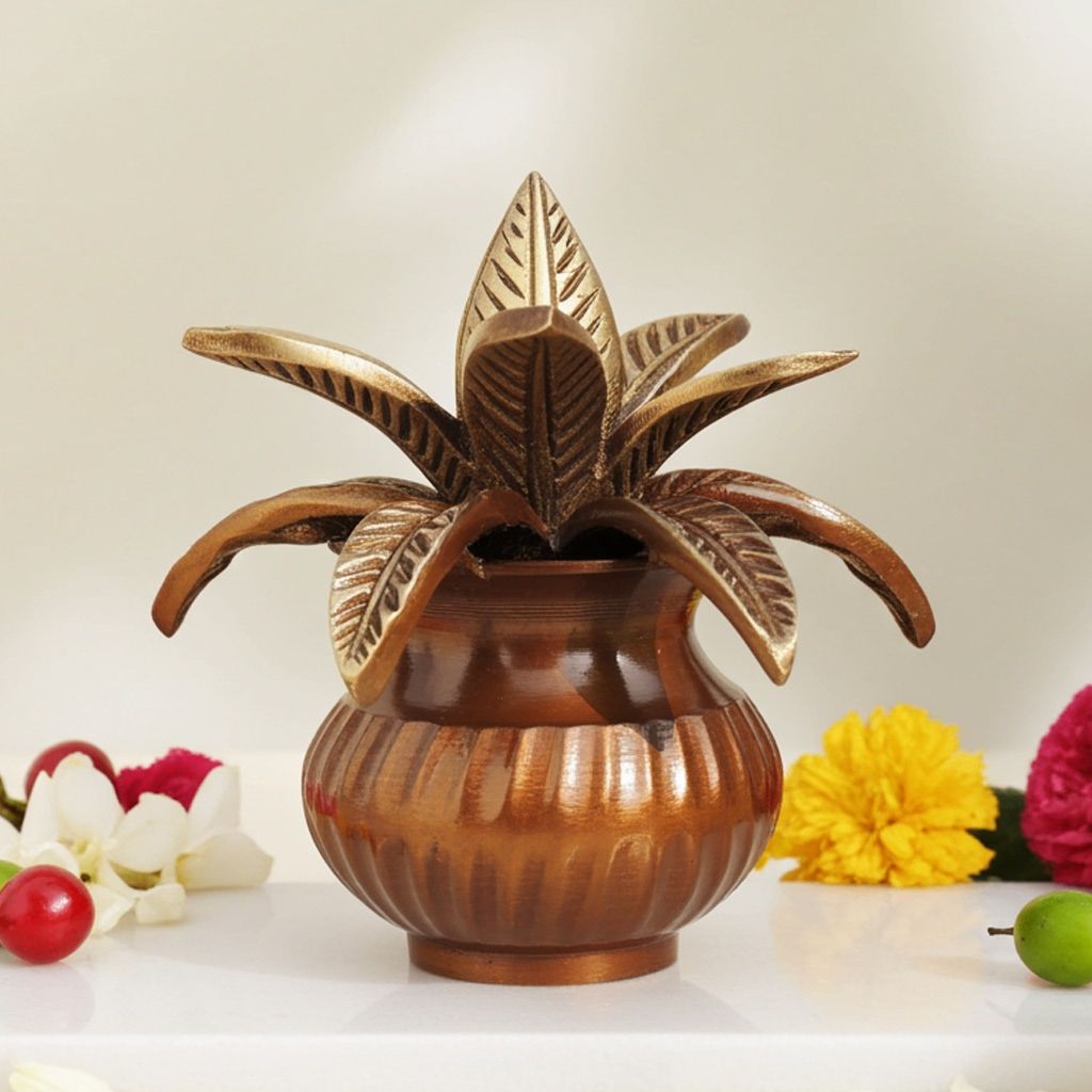 Brass Showpiece Antique Kalash (BSMAS1082 A)