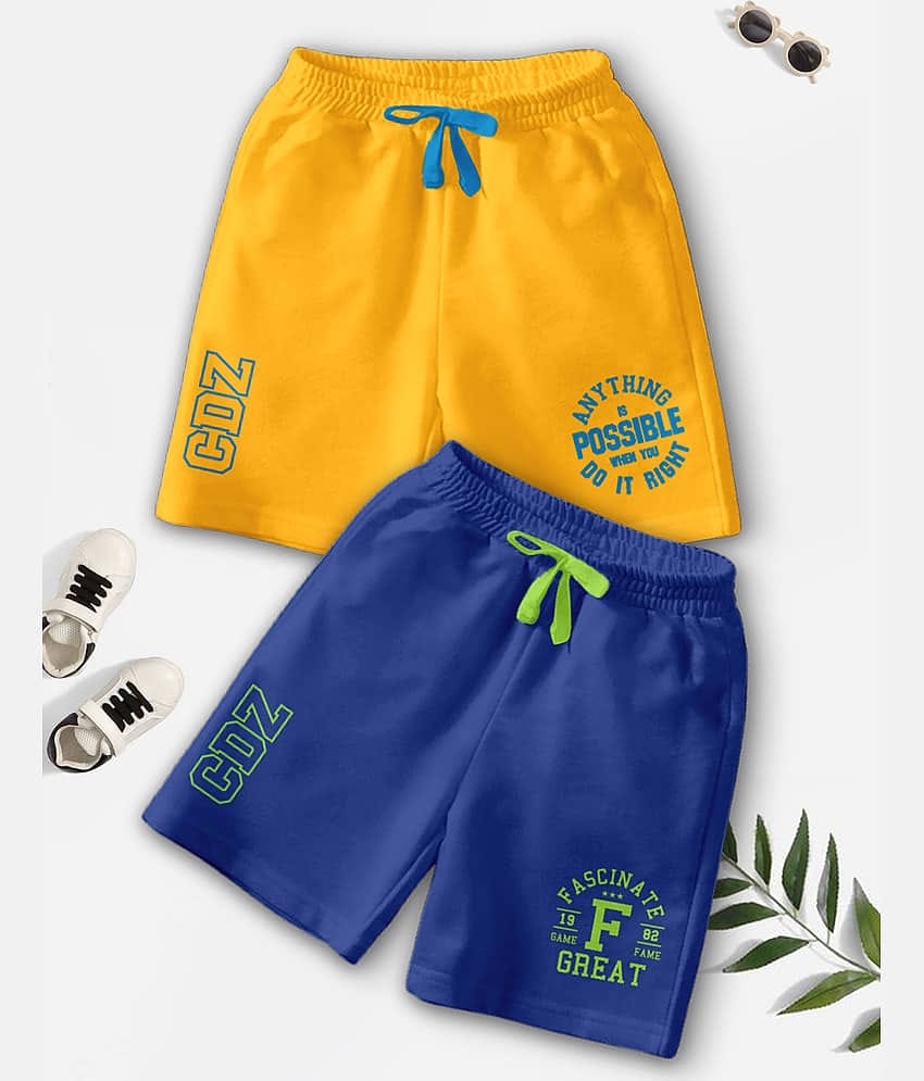 CODEZ Pack of 2 Cotton Blend Shorts For Boys ( Multicolor )