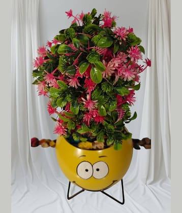 R.R.V. International - Multicolor Rose Artificial Flowers With Pot ( Pack of 1 )