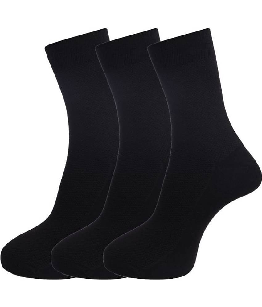 Dollar Socks Black Casual Mid Length Socks Pack of 3