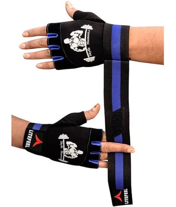 LITE FEEL Bodybuilder Print Unisex Polyester Gym Gloves For Professional Fitness Training and Workout With Half-Finger Length