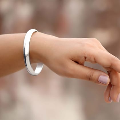 Sterling Silver Classic Kada for Women